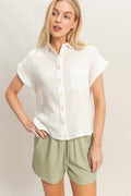 Gauze Button Up Top