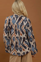 Abstract Ikat Print Blouse
