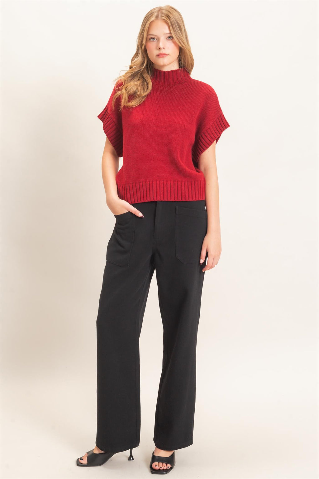 Mock Neck Sweater Vest
