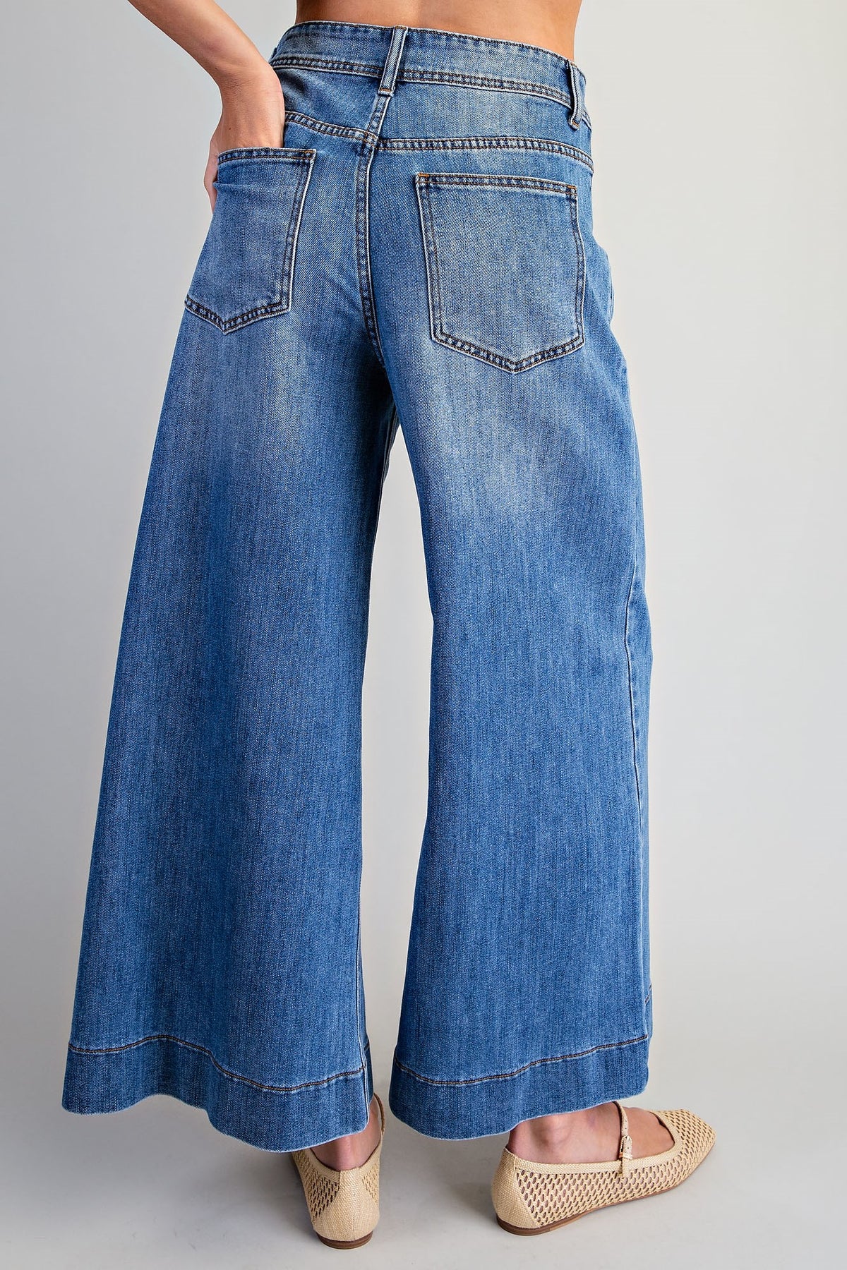 Wide Leg Pocket Jeans