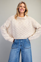 Cropped Rolled Neck Sweater