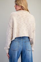 Cropped Rolled Neck Sweater