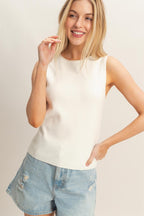 Ribbed Crew Neck Tank