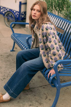 Flower Pattern Sherpa Jacket