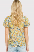 Balloon Sleeve Floral Top