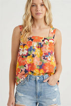 Floral Square Neck Tank