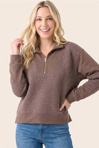 Zip Quilted Sweatershirt