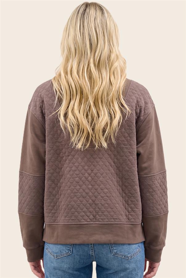 Zip Quilted Sweatershirt