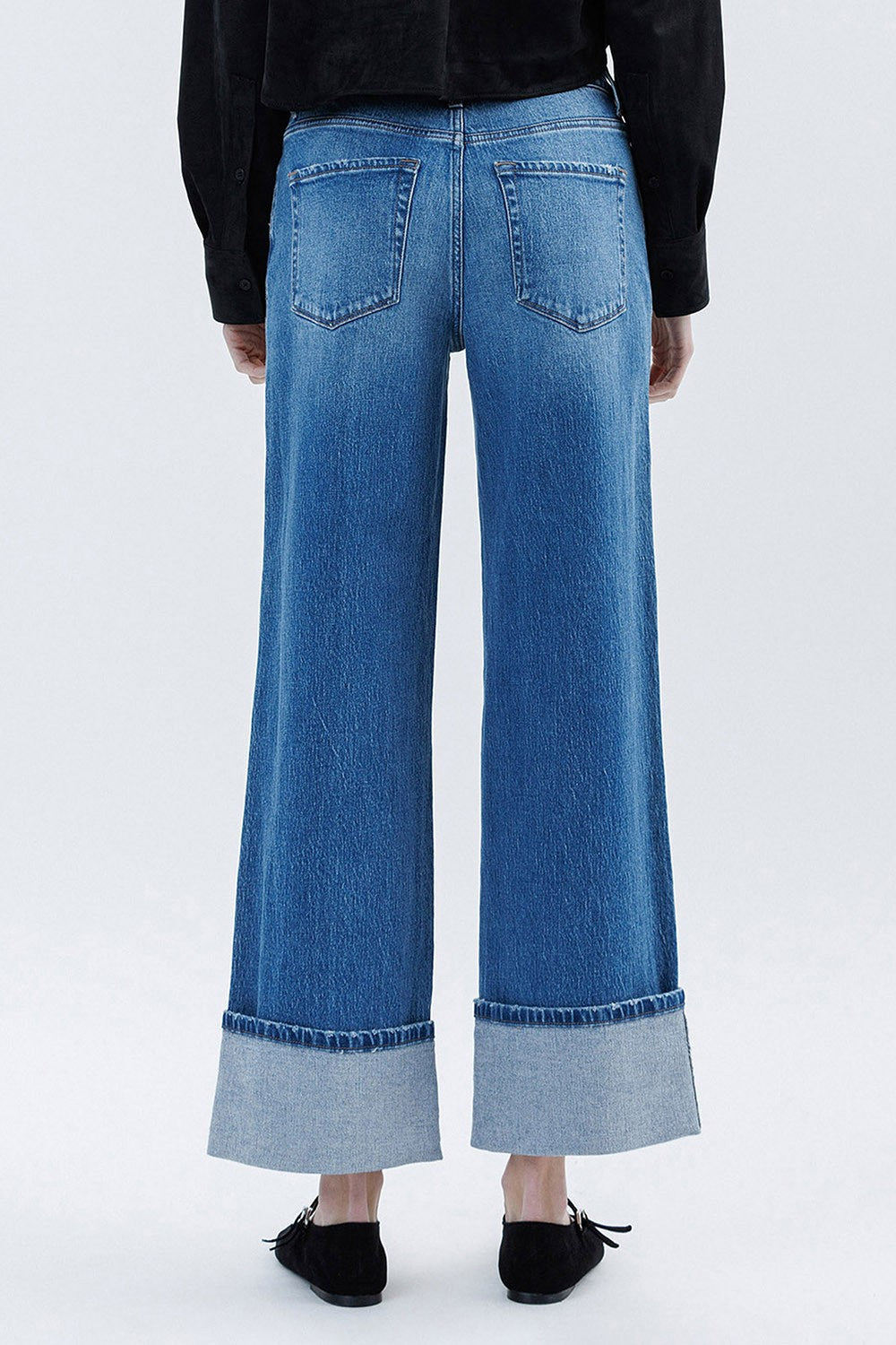 Flying Monkey Cuffed Baggy Jeans