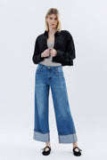 Flying Monkey Cuffed Baggy Jeans