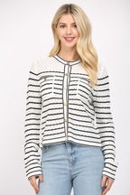 Striped Button Up Sweater