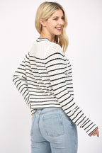 Striped Button Up Sweater