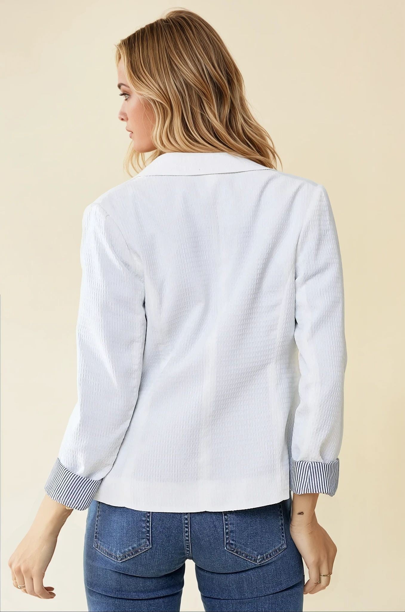 Stripe Linen Blazer