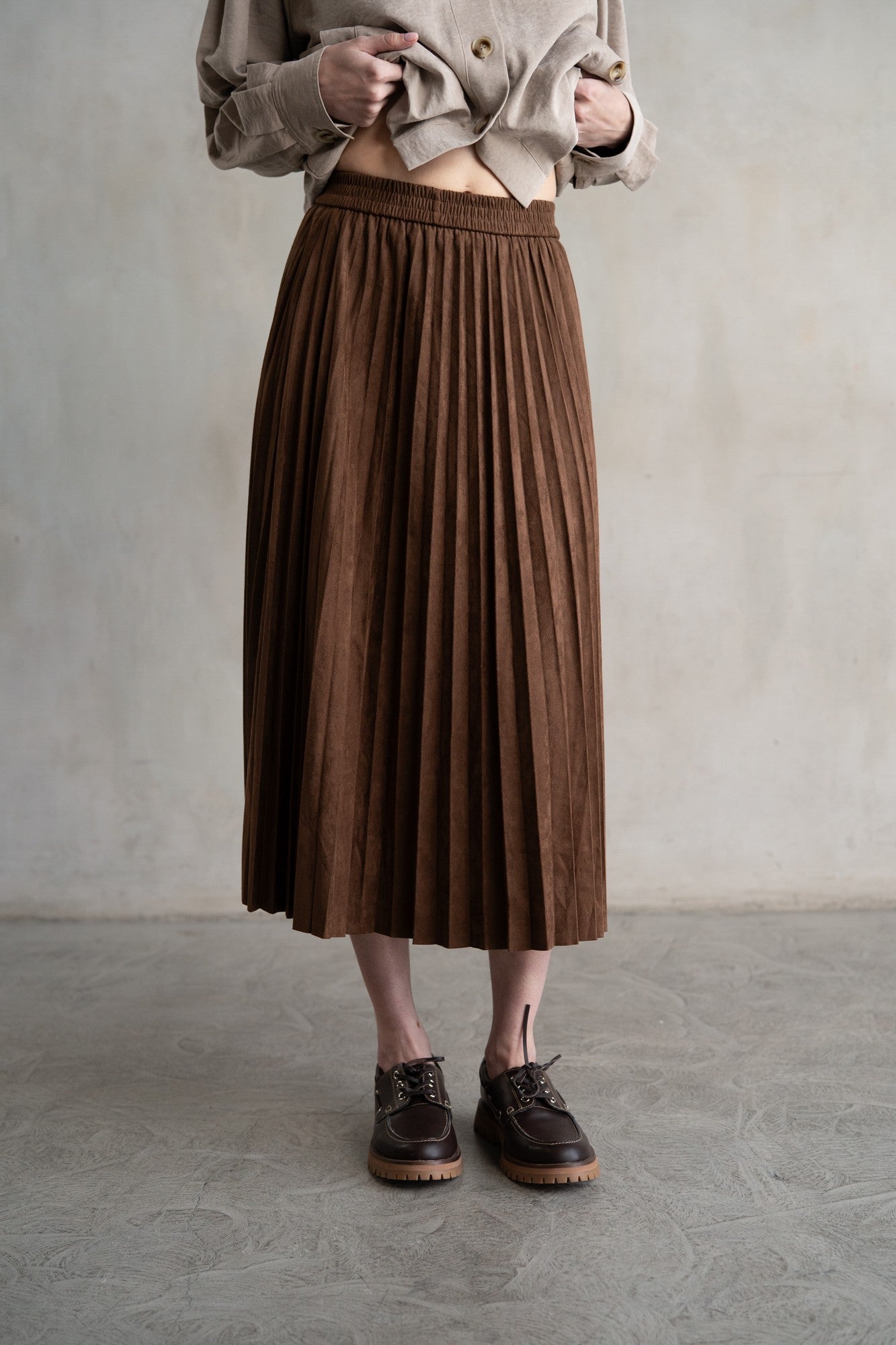 Pleated Midi Skirt