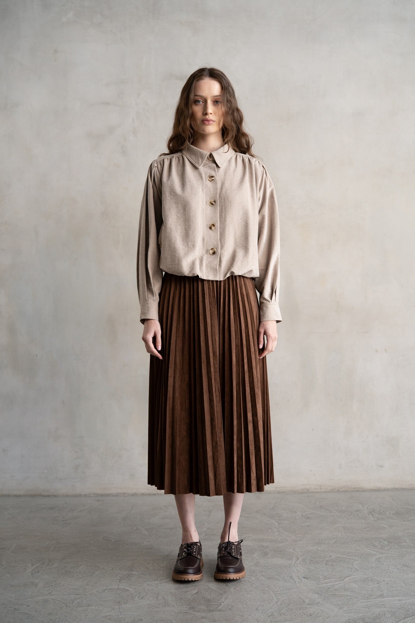 Pleated Midi Skirt