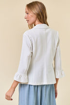 Ruffle Sleeve Blazer