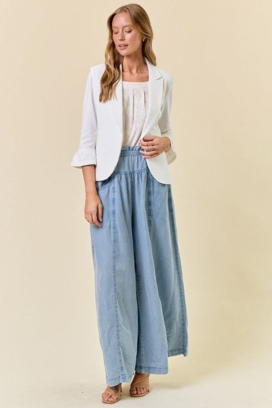 Ruffle Sleeve Blazer