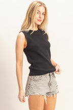 Ribbed Crew Neck Tank