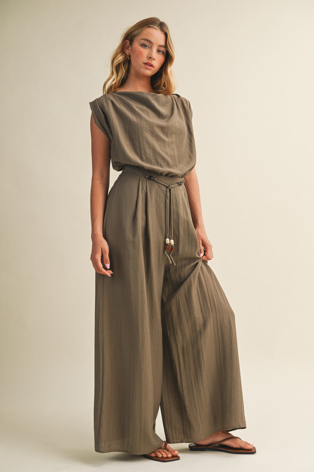 Cowl Neck Jumpsuit