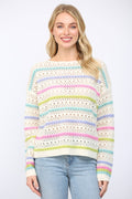 Stripe Open Knit Sweater
