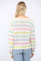 Stripe Open Knit Sweater