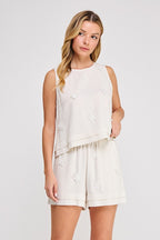 Linen Floral Tank