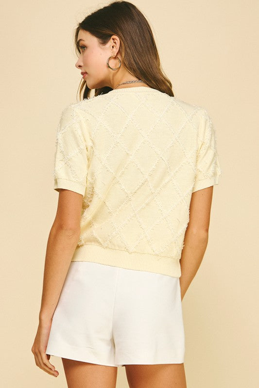 Textured Diamond Cardigan
