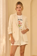 Shirred Sleeve Blazer