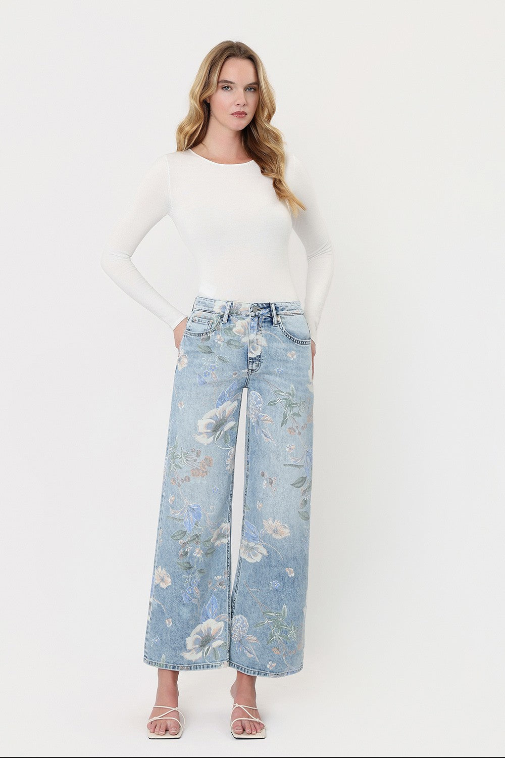 Floral Print Jeans