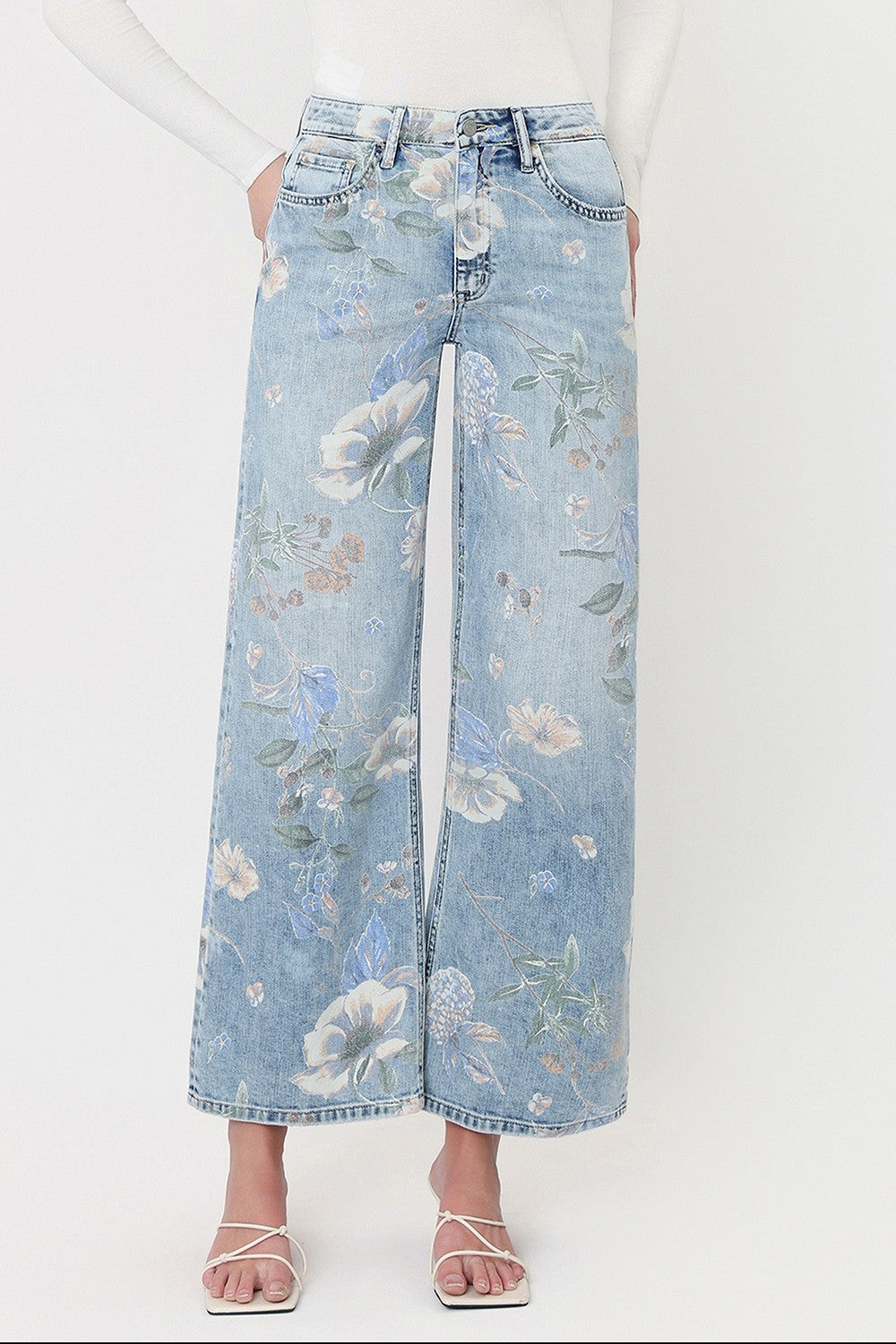 Floral Print Jeans