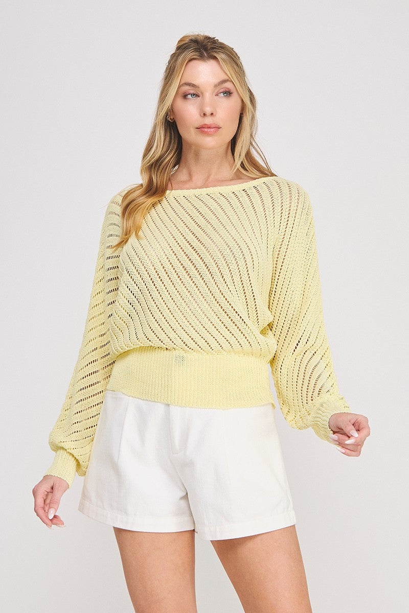 Open Stitch Dolman Sweater