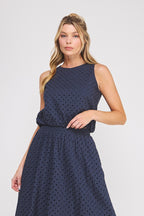 Eyelet Bubble Top