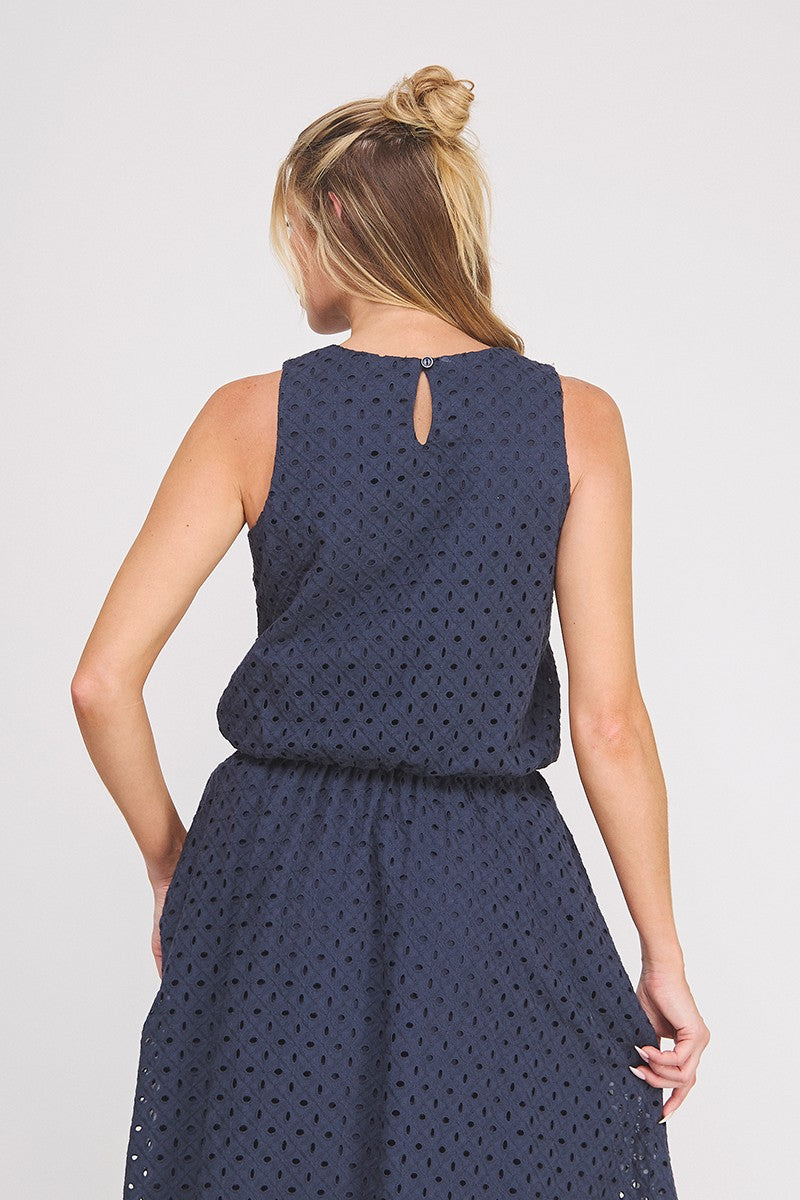 Eyelet Bubble Top