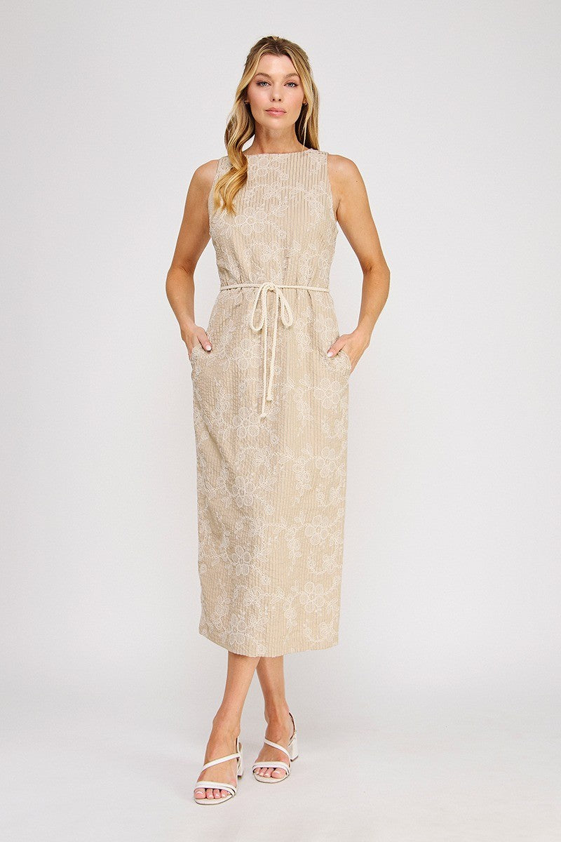 Embroidered Midi Dress