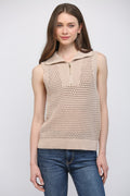 Half Zip Sleeveless Sweater