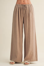 Drawstring Wide Leg Pants
