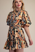 Floral Puff Sleeve Mini Dress