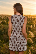 Textured Geometric Mini Dress