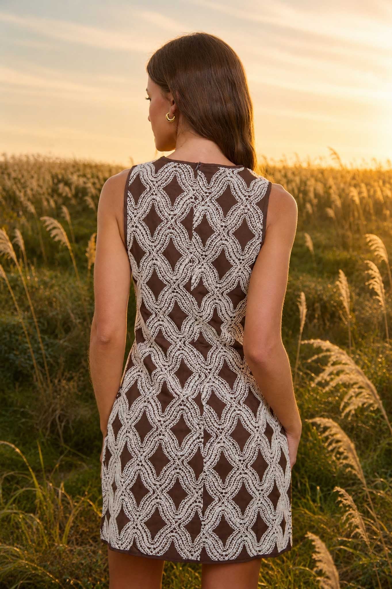 Textured Geometric Mini Dress