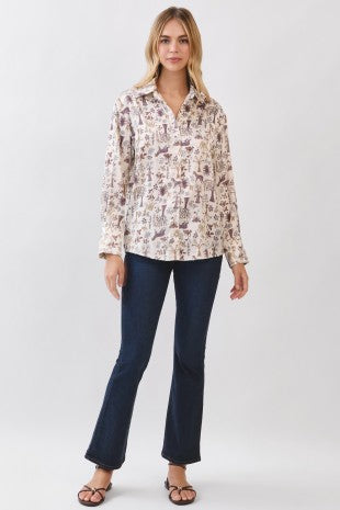 Satin Botanical Blouse