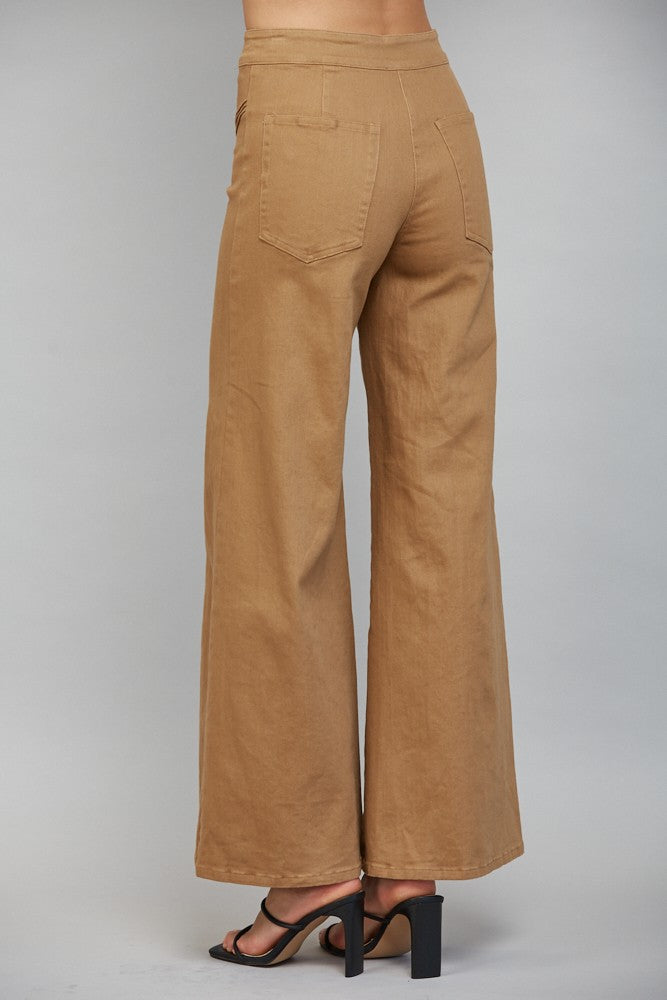 Vertical Seam Flare Pants