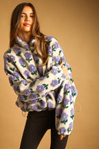 Flower Pattern Sherpa Jacket