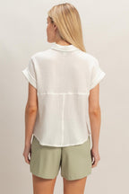 Gauze Button Up Top