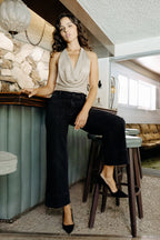 Patch Pocket Wide Leg Jeans