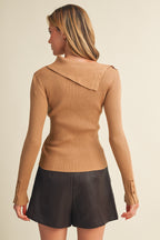 Asymmetric Folded Neck Top