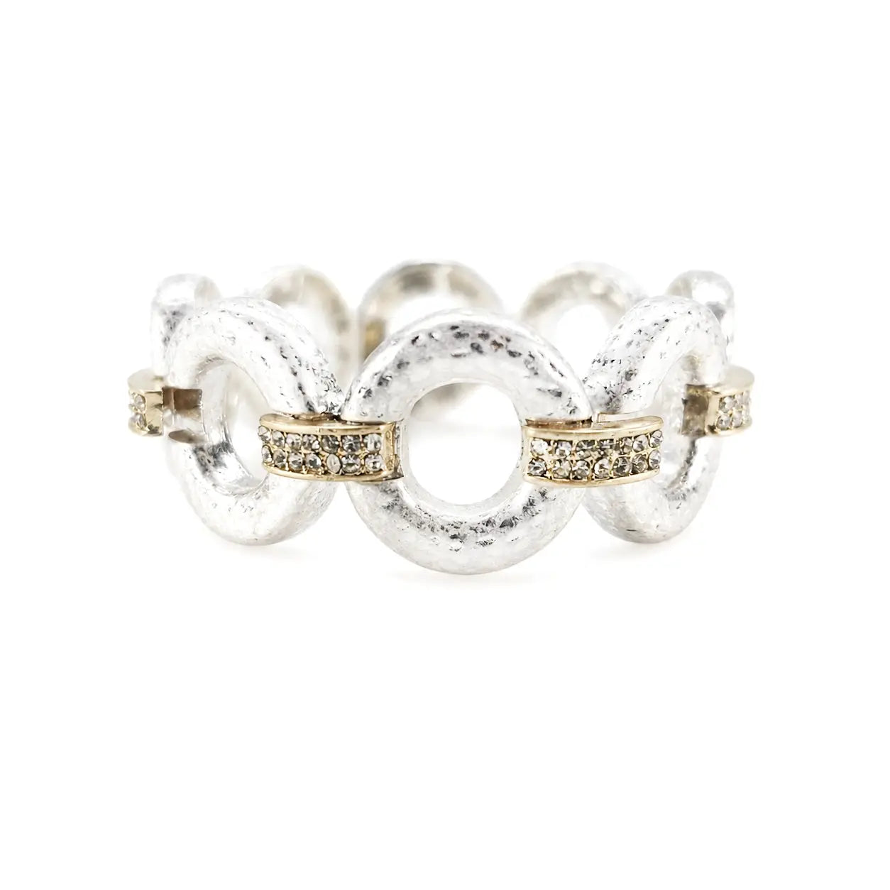 Worn Silver Stretch Bracelet