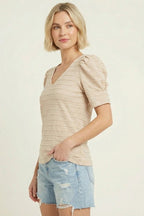Textured Puff Sleeve Top