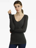 Ribbed Reversible Long Sleeve Top
