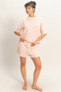 Striped Hooded Top