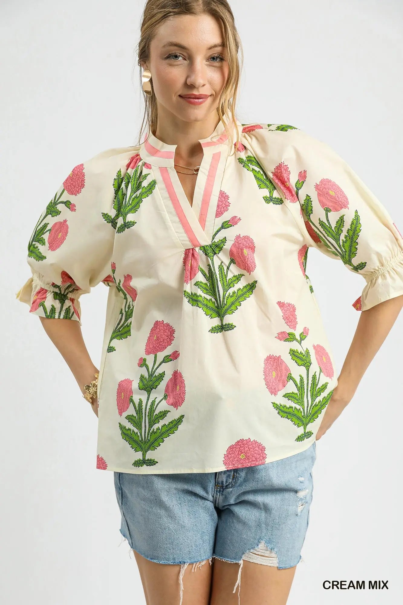 Floral Poplin Blouse